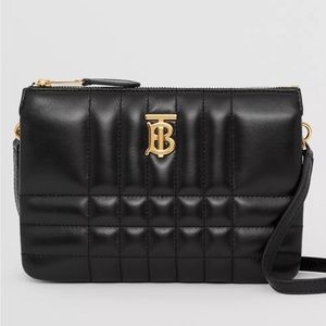 BRAND NEW 2022 Burberry Quilted Leather Lola Twin Pouch Black